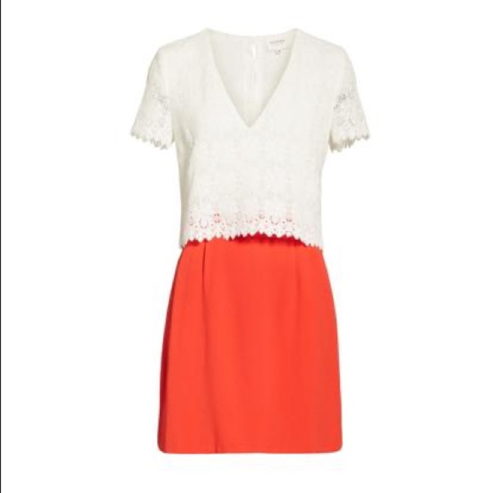 Gorgeous Lace and Orange Mini with Peekaboo Back